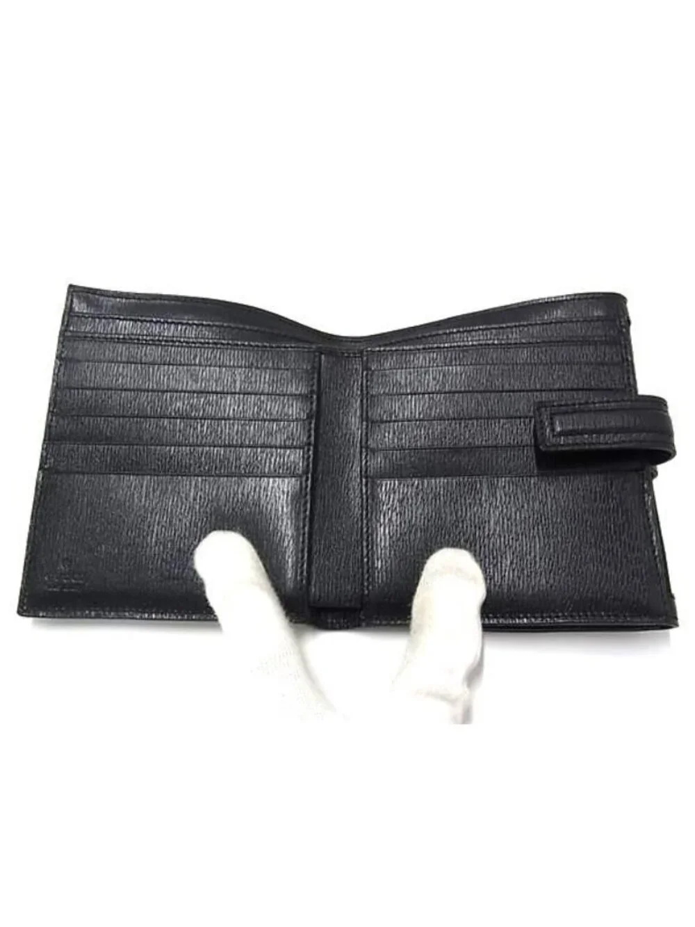 Gucci 035 Canvas Leather Wallet Coin Purse Black - Picture 3 of 6
